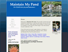 Tablet Screenshot of maintainmypond.com